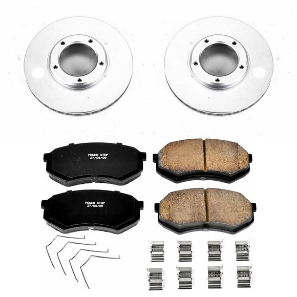 PowerStop Genuine Geomet Coated Rotor and Low-Dust Ceramic Brake Pad Kit