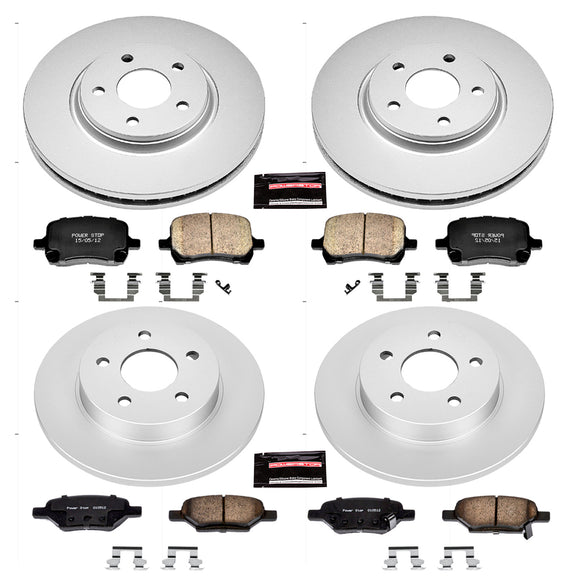 PowerStop Genuine Geomet Coated Rotor and Low-Dust Ceramic Brake Pad Kit