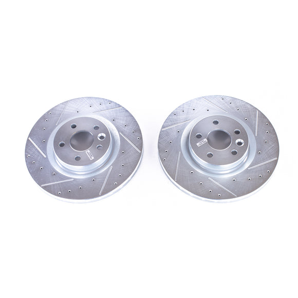 PowerStop Evolution Drilled Slotted Rotors Pair Front For Discovery Sport