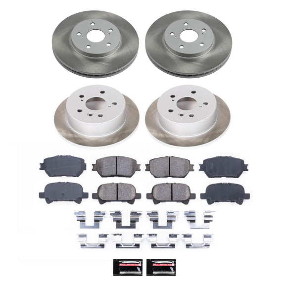 PowerStop Semi-Coated Rotor and Low-Dust Ceramic Brake Pad Kit