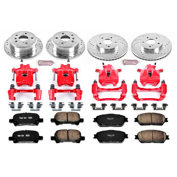 PowerStop Z23 Daily Driver Carbon-Fiber Ceramic Pads Drilled & Slotted Rotor & C