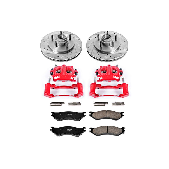 PowerStop Z23 Daily Driver Carbon-Fiber Ceramic Pads Drilled & Slotted Rotor & C