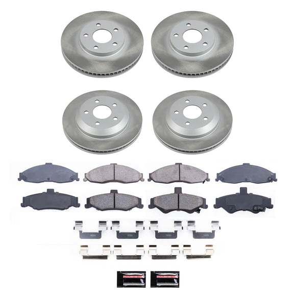 PowerStop Semi-Coated Rotor and Low-Dust Ceramic Brake Pad Kit