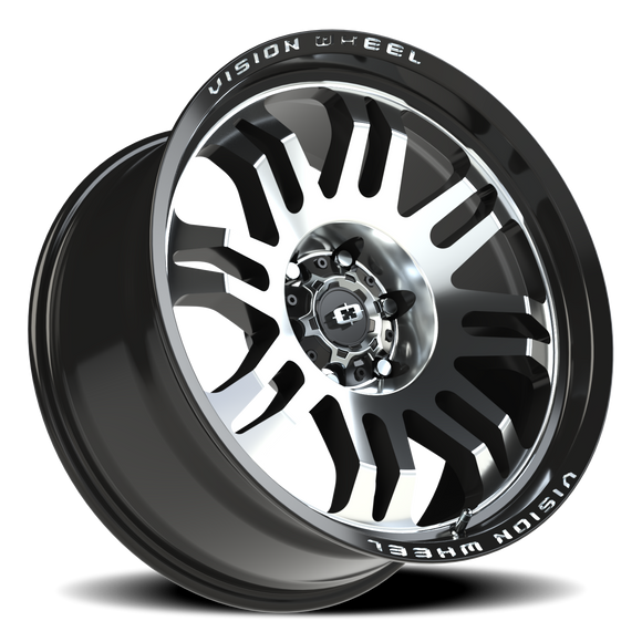 20x9.5 Vision 409 Inferno Gloss Blk Machined 6x5.5 6x139.7 ET-18 wheel/rim