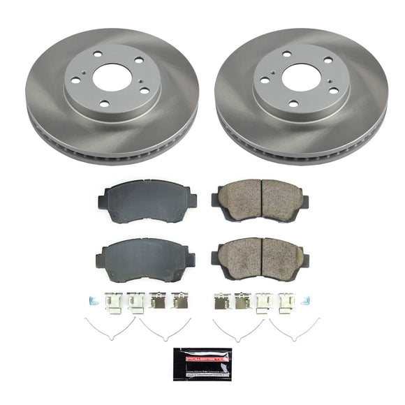 PowerStop Semi-Coated Rotor and Low-Dust Ceramic Brake Pad Kit