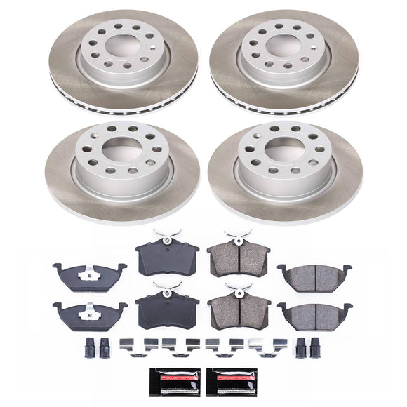 PowerStop Semi-Coated Rotor and Low-Dust Ceramic Brake Pad Kit