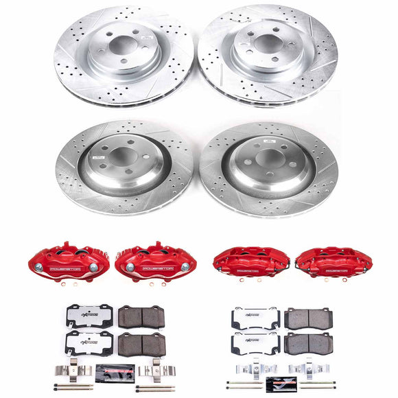 PowerStop Z26 Street Performance Ceramic Brake Pad, Drilled Slotted Rotor, and C
