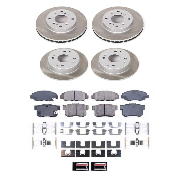 PowerStop Semi-Coated Rotor and Low-Dust Ceramic Brake Pad Kit
