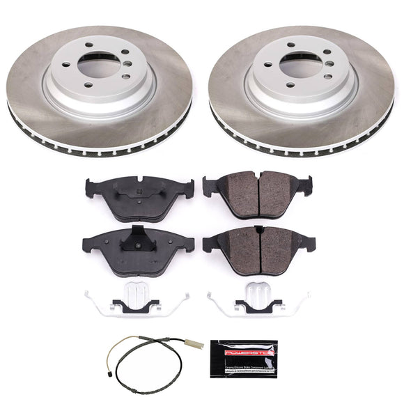 PowerStop Semi-Coated Rotor and Low-Dust Ceramic Brake Pad Kit