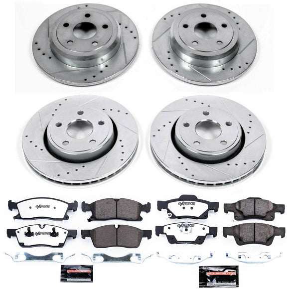 PowerStop Z36 Carbon-Fiber Ceramic Brake Pad with Drilled and Slotted Rotor Kit