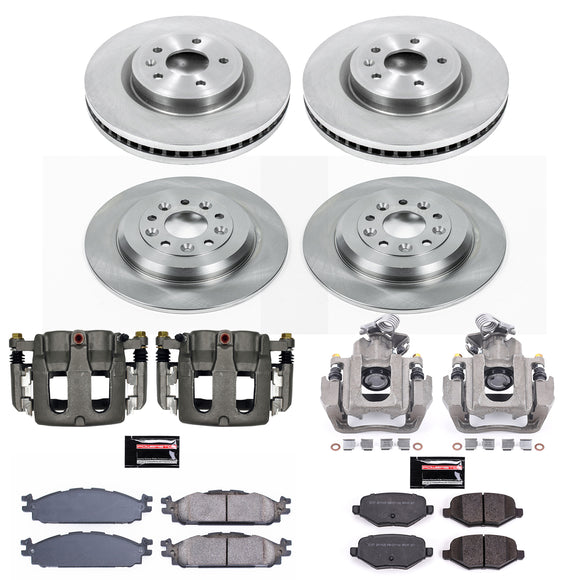 PowerStop OE Stock Replacement Low-Dust Ceramic Brake Pad, Rotor and Caliper Kit