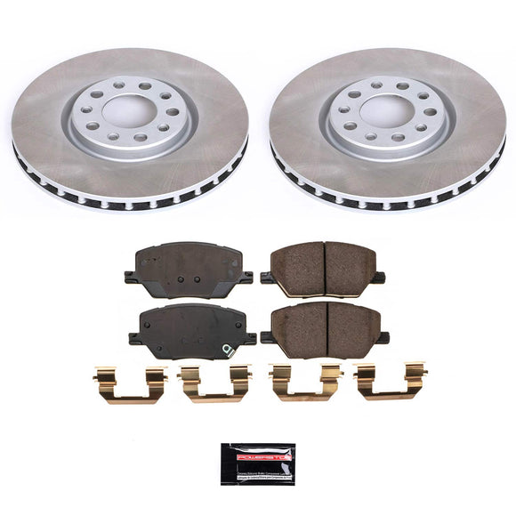 PowerStop Semi-Coated Rotor and Low-Dust Ceramic Brake Pad Kit