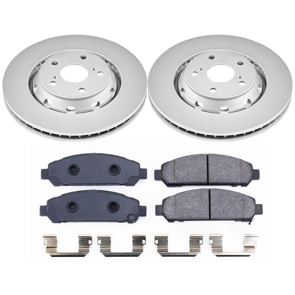 PowerStop Genuine Geomet Coated Rotor and Low-Dust Ceramic Brake Pad Kit