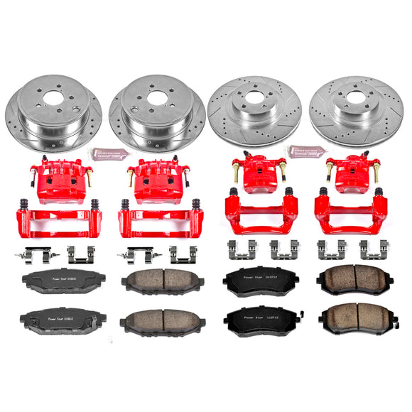 PowerStop Z23 Daily Driver Carbon-Fiber Ceramic Pads Drilled & Slotted Rotor & C