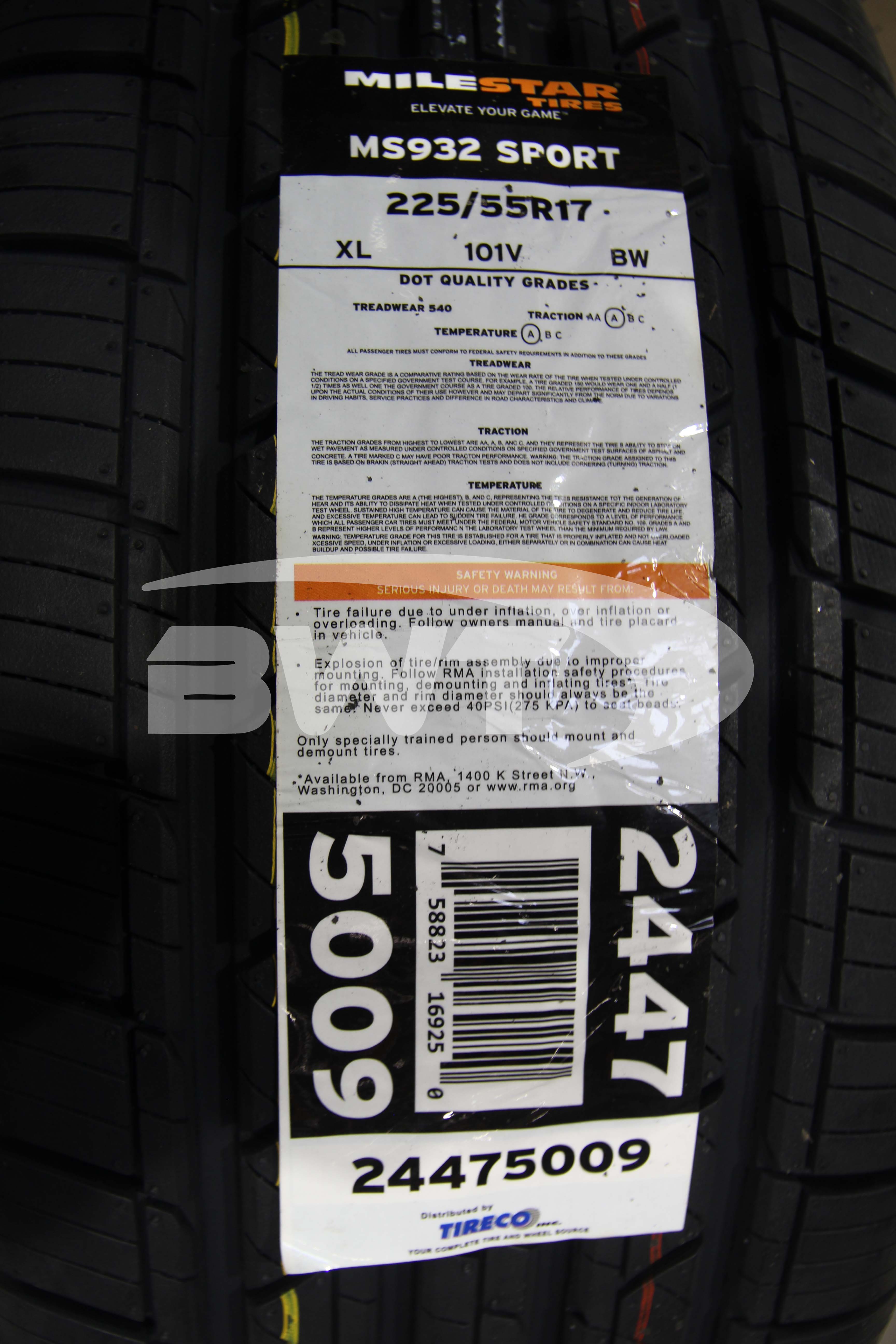 Milestar MS932 All-Season Tire(s) 225/55R17 225/55-17 55R R17 2255517