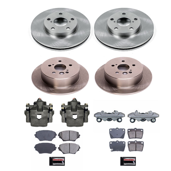 PowerStop OE Stock Replacement Low-Dust Ceramic Brake Pad, Rotor and Caliper Kit
