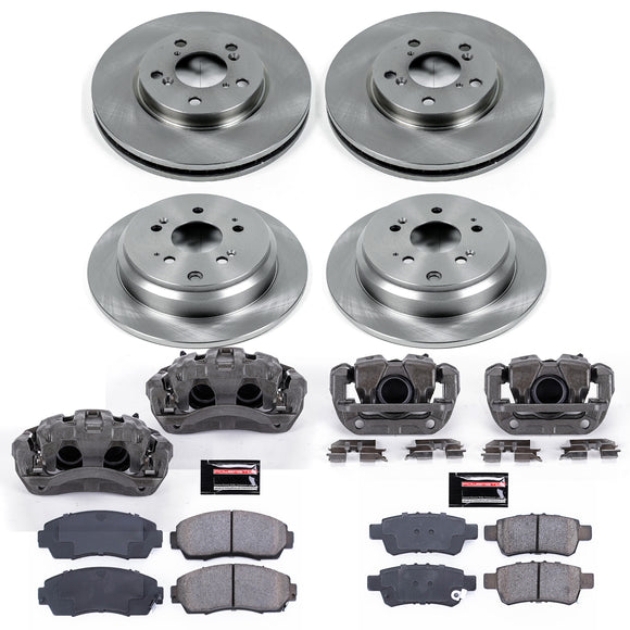 PowerStop OE Stock Replacement Low-Dust Ceramic Brake Pad, Rotor and Caliper Kit