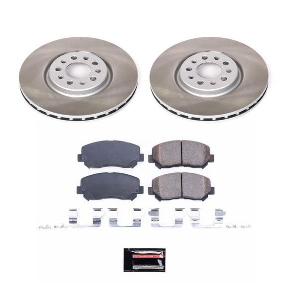 PowerStop Semi-Coated Rotor and Low-Dust Ceramic Brake Pad Kit