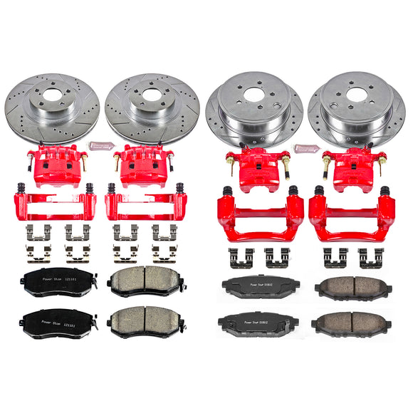 PowerStop Z23 Daily Driver Carbon-Fiber Ceramic Pads Drilled & Slotted Rotor & C