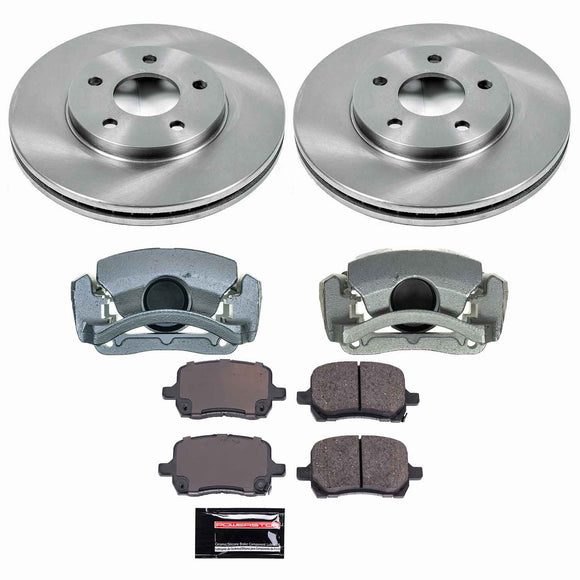 PowerStop OE Stock Replacement Low-Dust Ceramic Brake Pad, Rotor and Caliper Kit