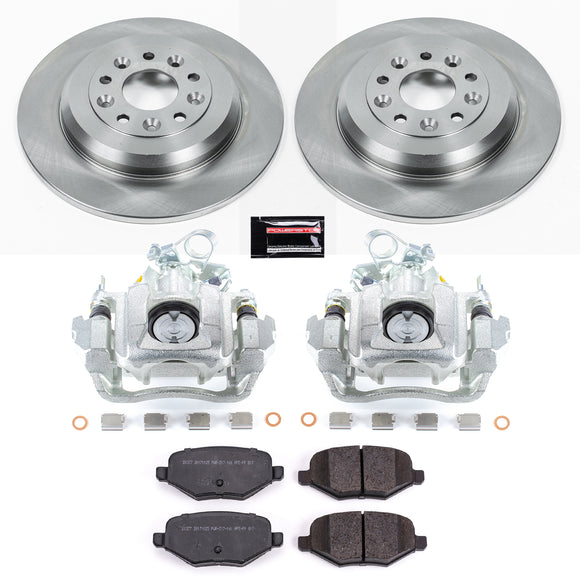 PowerStop OE Stock Replacement Low-Dust Ceramic Brake Pad, Rotor and Caliper Kit