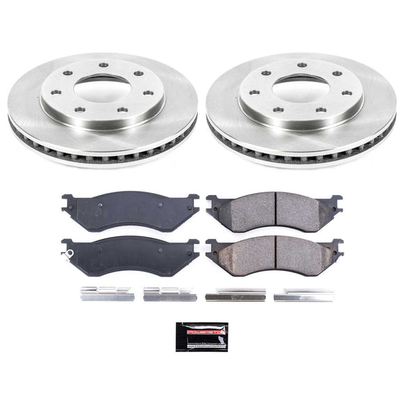 PowerStop OE Stock Replacement Low-Dust Ceramic Brake Pad and Rotor Kit