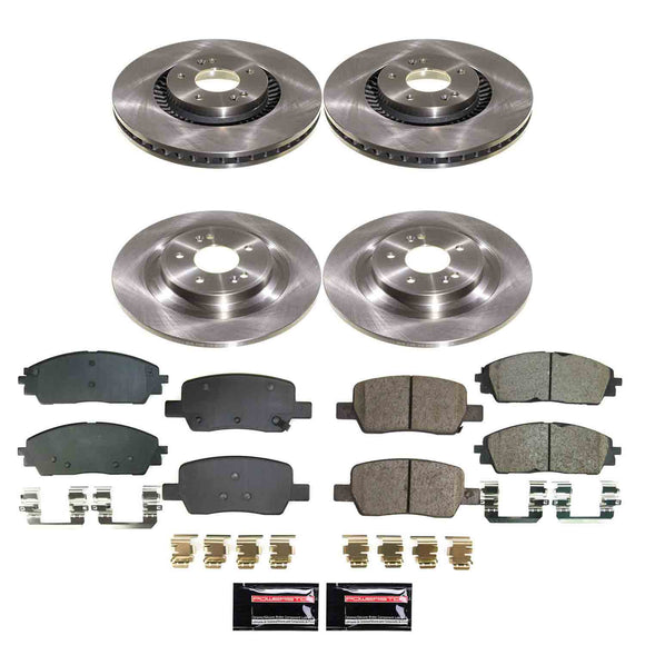 PowerStop OE Stock Replacement Low-Dust Ceramic Brake Pad and Rotor Kit