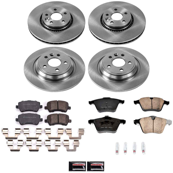PowerStop OE Stock Replacement Low-Dust Ceramic Brake Pad and Rotor Kit
