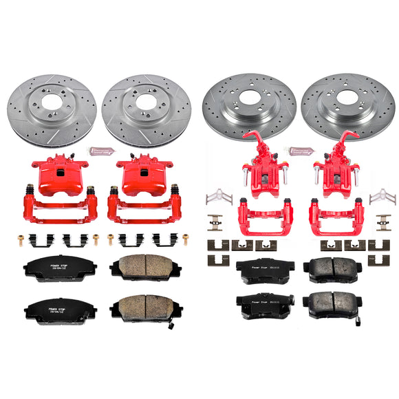 PowerStop Z23 Daily Driver Carbon-Fiber Ceramic Pads Drilled & Slotted Rotor & C