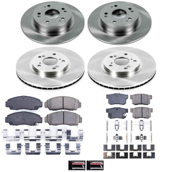 PowerStop OE Stock Replacement Low-Dust Ceramic Brake Pad and Rotor Kit
