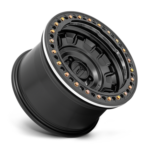 17x9 KMC KM236 Tank Beadlock Satin Black 8x165.1 ET-38 CB125.1 Wheel Rim