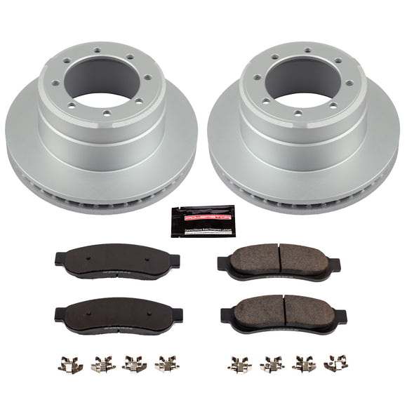 PowerStop Genuine Geomet Coated Rotor and Low-Dust Ceramic Brake Pad Kit