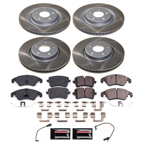 PowerStop Semi-Coated Rotor and Low-Dust Ceramic Brake Pad Kit