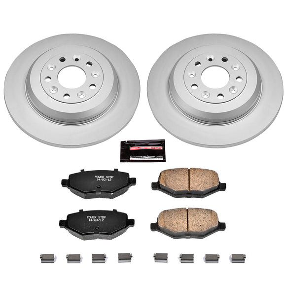 PowerStop Genuine Geomet Coated Rotor and Low-Dust Ceramic Brake Pad Kit