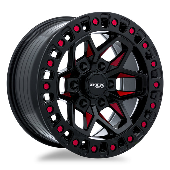 17x9 RTX Zion Black Milled Red 6x139.7 ET0 wheel/rim