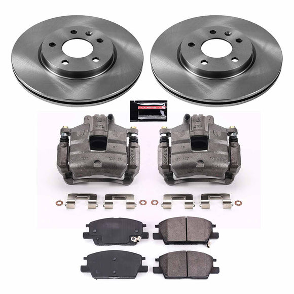 PowerStop OE Stock Replacement Low-Dust Ceramic Brake Pad, Rotor and Caliper Kit