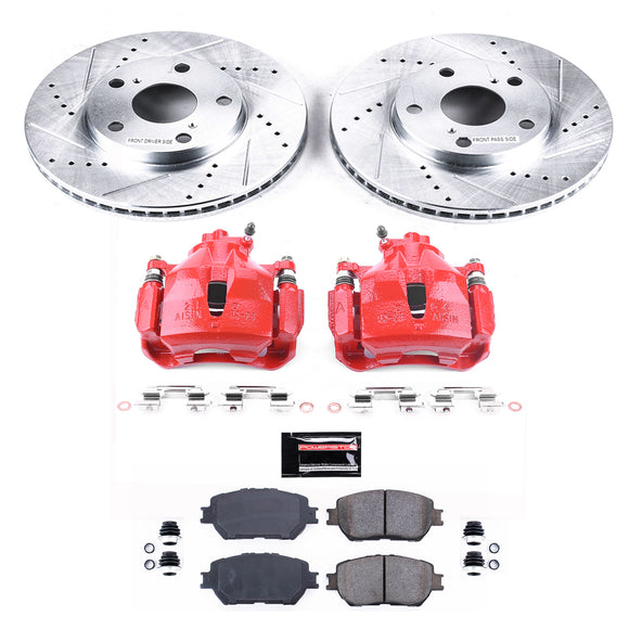 PowerStop Z23 Daily Driver Carbon-Fiber Ceramic Pads Drilled & Slotted Rotor & C