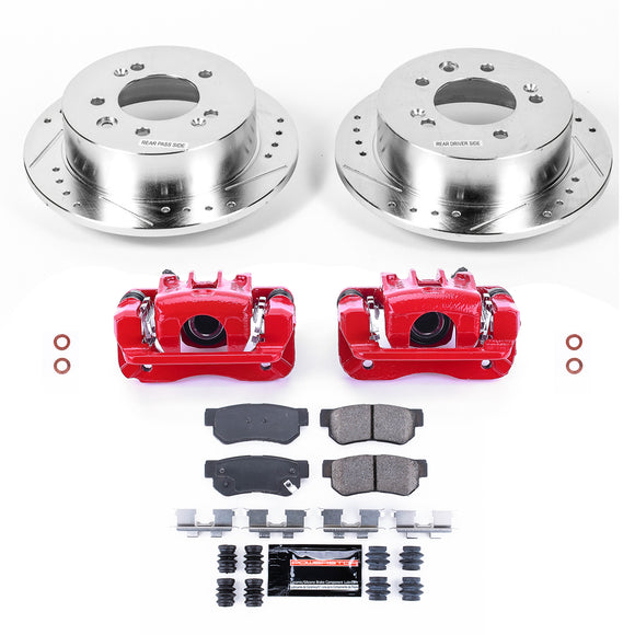 PowerStop Z23 Daily Driver Carbon-Fiber Ceramic Pads Drilled & Slotted Rotor & C
