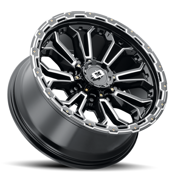 16x8 Vision 405 Korupt Black Milled Spoke 8x165.1 8x6.5 ET0 Wheel Rim