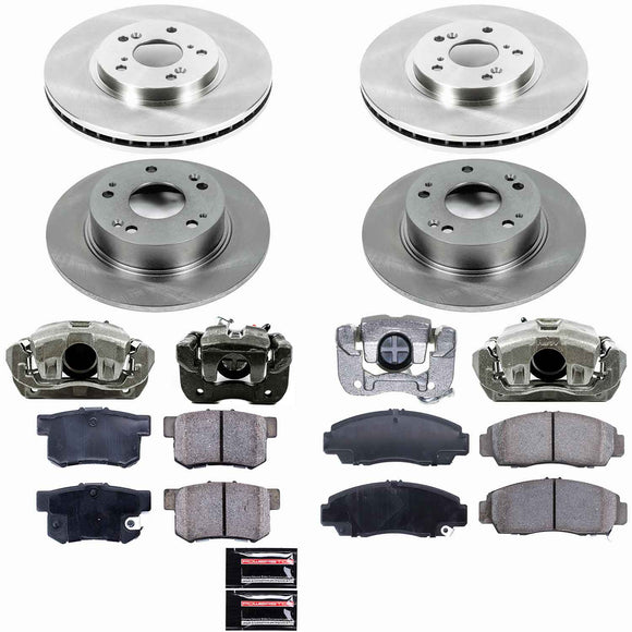 PowerStop OE Stock Replacement Low-Dust Ceramic Brake Pad, Rotor and Caliper Kit