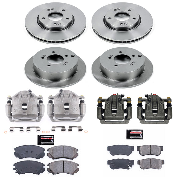 PowerStop OE Stock Replacement Low-Dust Ceramic Brake Pad, Rotor and Caliper Kit