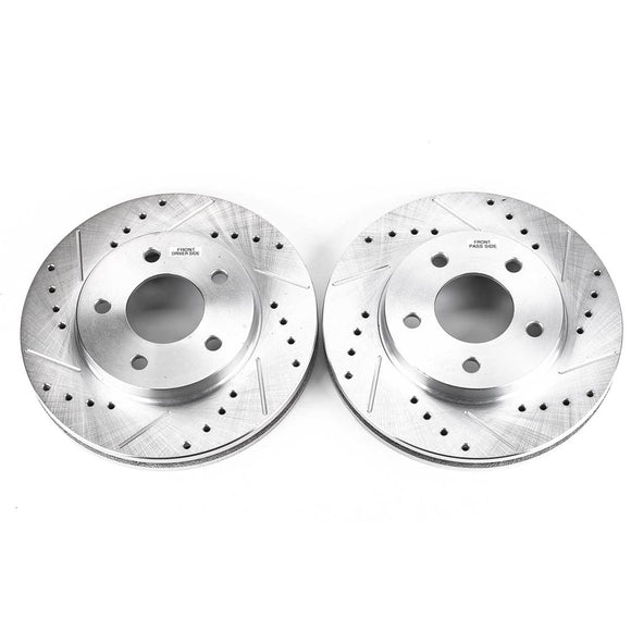 PowerStop Evolution Drilled Slotted Rotors Pair Front For Pontiac Aztek