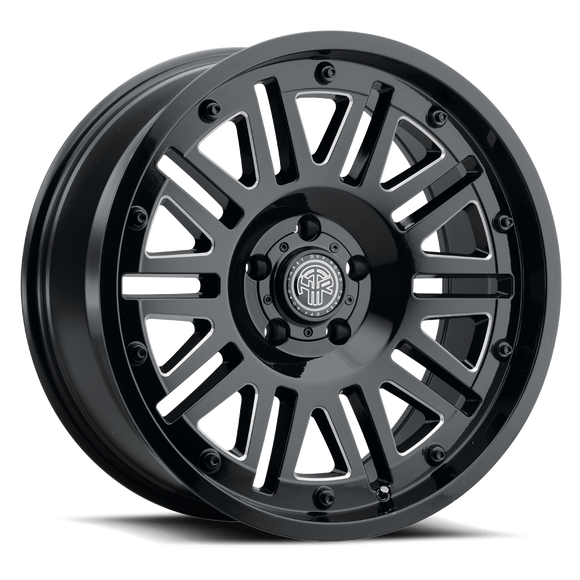 17x9 Thret Offroad Storm-701 Gloss Black/Milled Wheel 5x127 ET-12 CB78.1