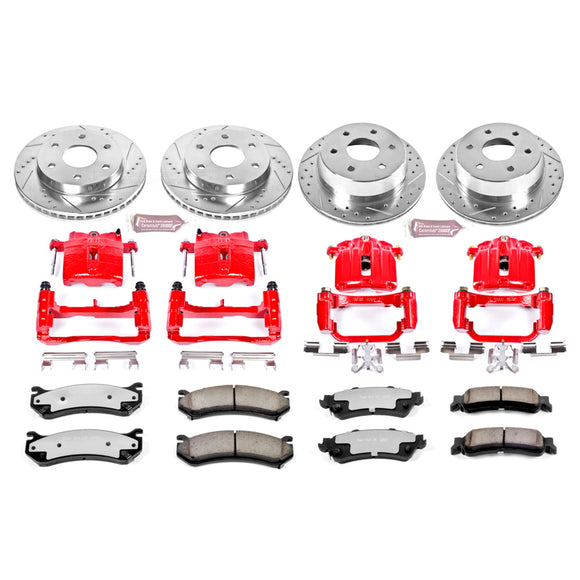 PowerStop Z36 Truck and SUV Ceramic Brake Pad, Drilled & Slotted Rotor, and Cali