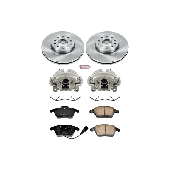 PowerStop OE Stock Replacement Low-Dust Ceramic Brake Pad, Rotor and Caliper Kit
