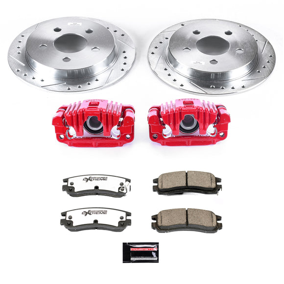 PowerStop Z26 Street Performance Ceramic Brake Pad, Drilled Slotted Rotor, and C