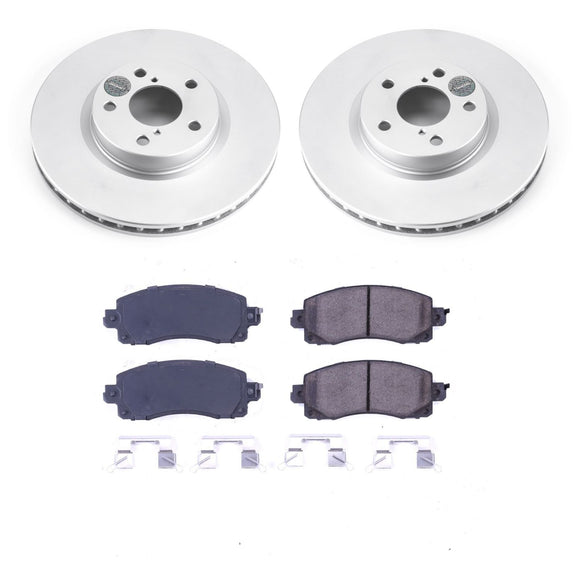 PowerStop Genuine Geomet Coated Rotor and Low-Dust Ceramic Brake Pad Kit