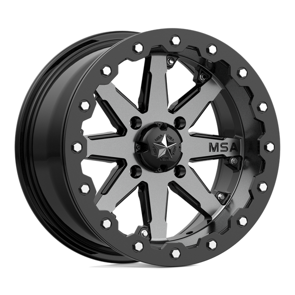 14X7 MSA OFFROAD Lok Gun Metal Wheel/Rim 4X137 ET0 4-137 14-7 M21-04737