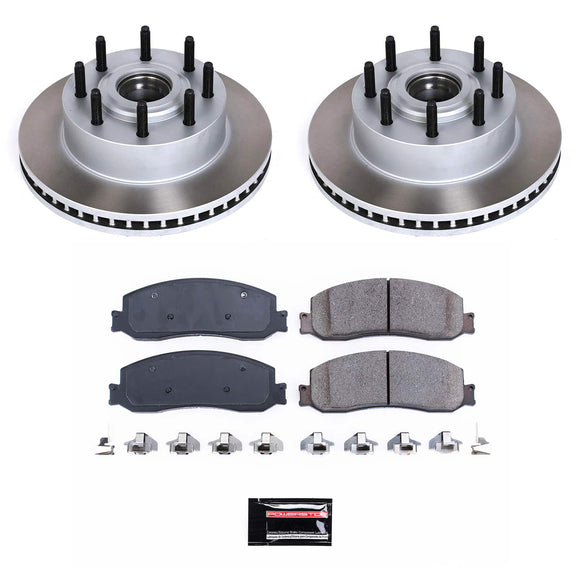 PowerStop Semi-Coated Rotor and Low-Dust Ceramic Brake Pad Kit