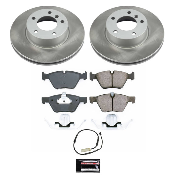 PowerStop Semi-Coated Rotor and Low-Dust Ceramic Brake Pad Kit